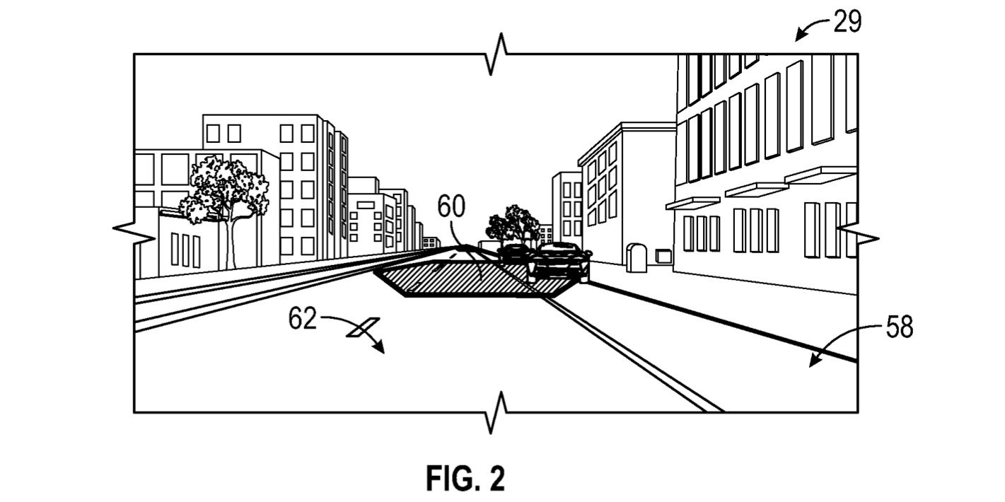 General Motors Augmented head-up display patent