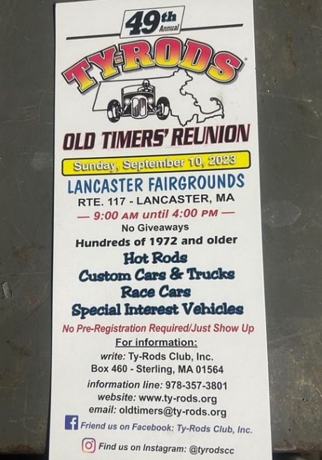 September 10, 2023 – Ty-Rods Old Timers Car Show – Ty-Rods Oltimers Car Show