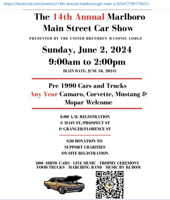 20240602 – 14th Annual Marlboro Main Street Car Show