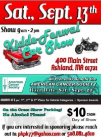 Saturday September 13th Kidde-Fenwal Car Show