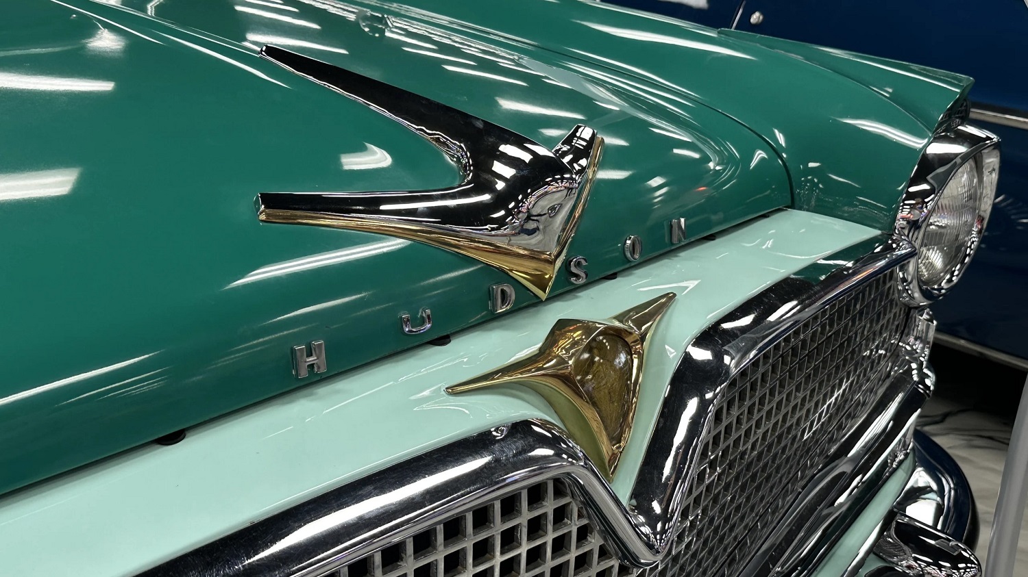 The front of a Hudson car at the Martin Auto Museum in Phoenix, Arizona