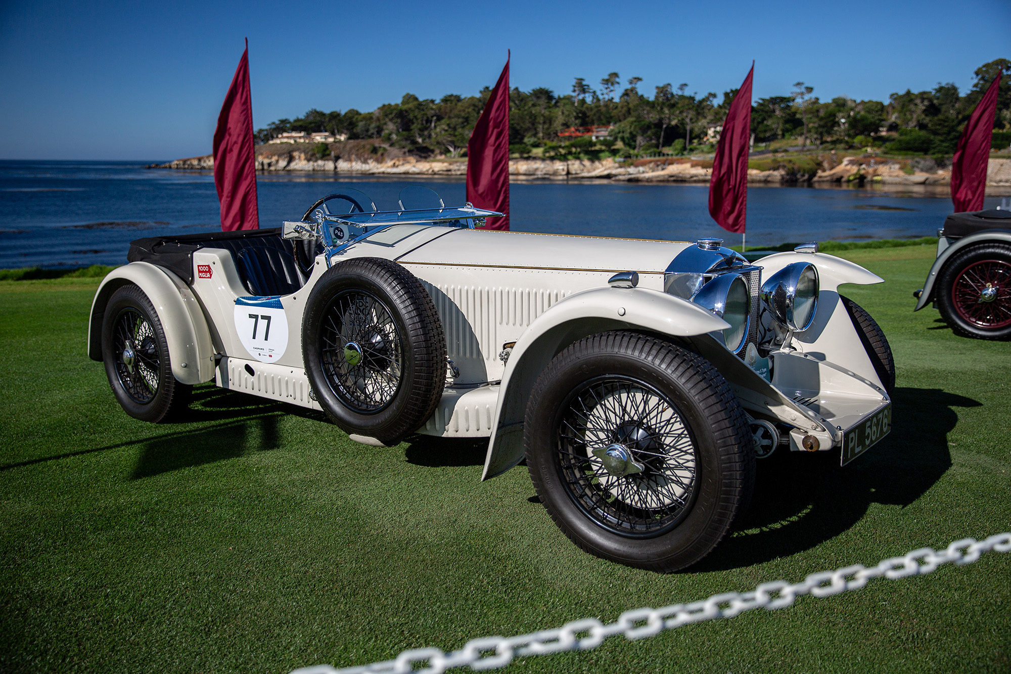 1930 Invicta 4 1/2 Litre S Type, front quarter, on the lawn at Pebble Beach Concours d'Elegance