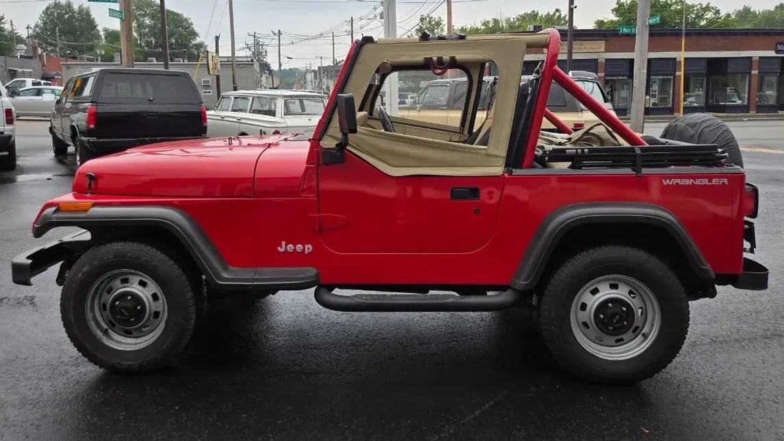 red 1991 Jeep Wrangler profile