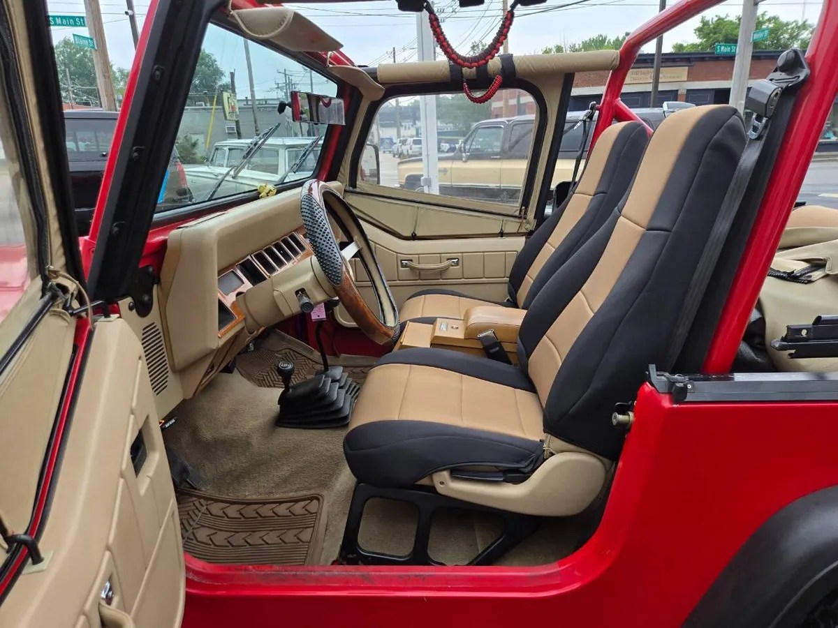 red 1991 Jeep Wrangler interior