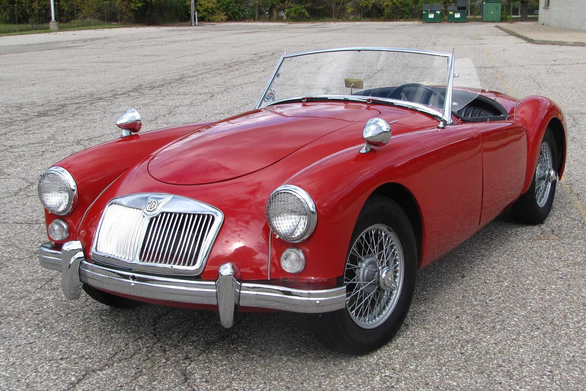 1959 MGA Roadster, red, front quarter view, top down